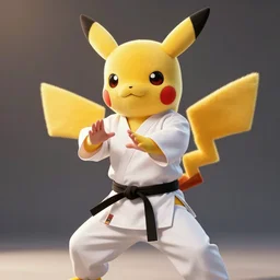 girl in a furry pikachu costume doing taiji