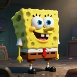 spongebob by artgerm, highly detailed, concept art, cinematic lighting