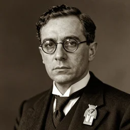 sepia portrait photo of a 1 9 2 0 s shorter man with receeding hair, light brown eyes and thick glasses, well dressed, wearing a middle - sized art deco brooch replicating an egyptian cartouche from the sixteenth dynasty on his left lapel, dark, brooding, atmospheric lighting, painted, sepia, intricate, ultra - detailed by leesha hannigan, thierry doizon, kai carpenter, well composed, best on artstation, cgsociety, epic, stunning, gorgeous, intricate detail, wow, masterpiece