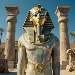 hyperrealistic render of cyberpunk ancient egypt in the style star trek 8 k