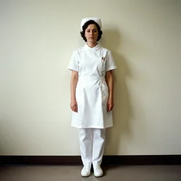 nurse standing at wall, photo by wiliam egglestone