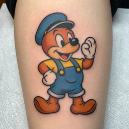 1930s' cartoon style tattoo