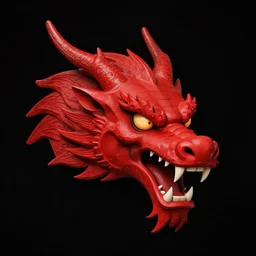 red dragon head on a black background #