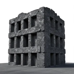 building made of charcoal