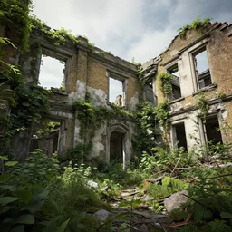 overgrown london in ruins, highly detailed, 4k, HDR, award-winning, artstation, octane render