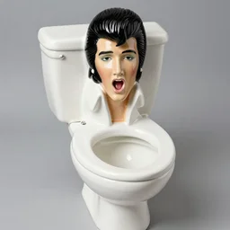 ceramic elvis presley toilet, elvis with his mouth wide open so that it resembles a toilet bowl