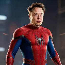 elon musk dressed as spider - man, beautiful dynamic lighting, cinematic, extremely high detail, photo realistic, cinematic lighting, post processed, artstation, 8 k