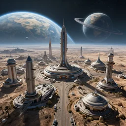 Futuristic Civilization on an exo planet, detailed, realistic, cinematic