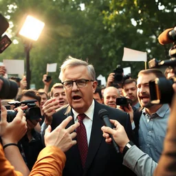 scott morrison surrounded by journalists yelling at him