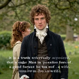it is a truth universally acknowledged, that a single man in possession of a good fortune, must be in want of a wife.