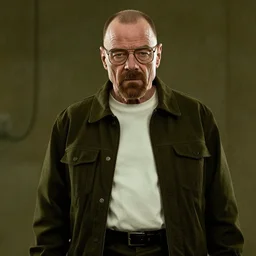 a movie still from breaking bad depicting the exact moment walter white became heisenburger