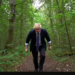 boris johnson chasing you in a forest, trailcam footage