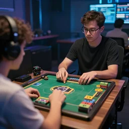 person playing a game against artificial intelligence