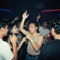 Nightclubs in Indonesia, 90's professional color photograph.