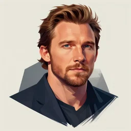 concept art of chris pratt, vector art, by grzegorz domaradzki, brush hard, highly detailed, artstation, high quality