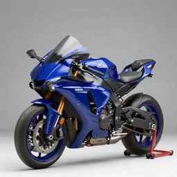 2 0 0 1 yamaha r 1, blue, studio lighting, photo, extremely detailed, artistic photography, 8 k, trending, very accurate,