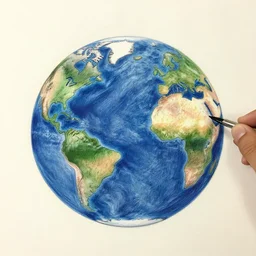 realistic drawing of the creator of the world