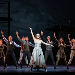 award winning Production photo of the Chernobyl disaster the musical on broadway, dancing, singing, costumes by Julie Taymor, set design by Julie Taymor