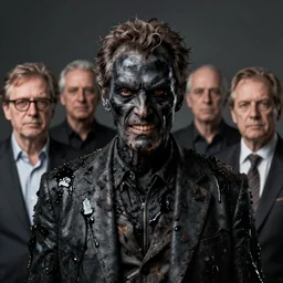 portrait of bill murray wearing evil black oily tar by hr giger, greg rutkowski, luis royo and wayne barlowe, 8 k