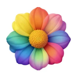a flower that has rainbow petals