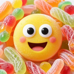 candy, sour sweets, sweet, colorful, character, funny face