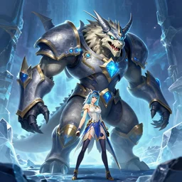 grand girros boss of monster hunter world iceborn worldboss guild raid digital painting bioluminance alena aenami artworks in 4 k rtx hdr design by lois van baarle by sung choi by john kirby and artgerm style pascal blanche and magali villeneuve