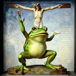 pepe the frog in the raising of lazarus, style of michaelangelo, biblical reference