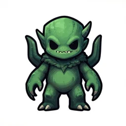 a cute chtulhu, sharp, symmetry, logo