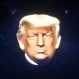 donald trump, face icon, stylized, minimalist, portrait, by loftis cory, behance, hd, by jesper ejsing, by rhads, makoto shinkai and lois van baarle, by ilya kuvshinov, global illumination, rimlight, bokeh, octane render, dark sky in background, galaxy