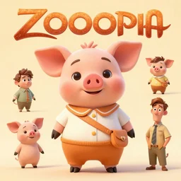 promotional art, very very very cute disney pixar piglet character wearing a cute outfit, iconic film character, concept art, 3 d render official art, promotional art, by ilya kuvshinov katsuhiro villeneuve, jeremy lipkin and michael garmash and rob rey, disney pixar zootopia