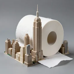 new york city modelled with toilet paper rolls