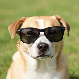 a dog wearing sunglasses