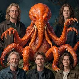 character art zoological portrait of orange cthulhu by kuldar leement and ruan jia and brad rigney and micha karcz and brad rigney
