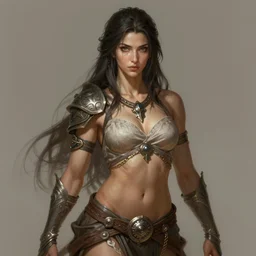 portrait of f beautiful female mage, d & d, qpao fantasy, flat lighting, intricate, muscular, highly detailed, digital painting, artstation, concept art, smooth, sharp focus, illustration, art by simon bisley and greg rutkowski and alphonse mucha, natural tpose