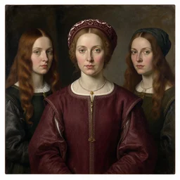 portrait of medieval swedish woman wearing maroon tunic. intricate painting by ross tran, magali villeneuve, and jeremy mann.