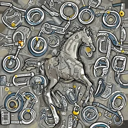 Link on Horse biopunk style concept art