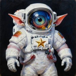 intricate five star elf cosmonaut by greg rutkowski and thomas kinkade, oil on canvas, hdr, high detail, photo realistic, hyperrealism, matte finish, high contrast, 3 d depth, centered, masterpiece, vivid and vibrant colors, enhanced light effect, enhanced eye detail, artstationhd