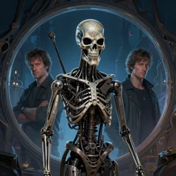 portrait of the terminator in a magical portal, highly detailed, digital painting, artstation, night scene, wlop concept art, smooth, sharp focus, illustration, art by dreadjim, craig mullins and greg rutkowski, 8 k