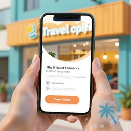 social media post for a travel company, modern, vibrant, very detailed