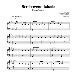 the first page of undiscovered music sheet of beethoven's piano sonata