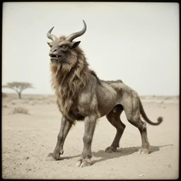 mythical monster from a culture in an arid region, 1 9 0 0 s photograph