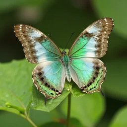 una mariposa verde