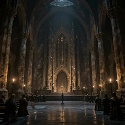 The great hall of the king under the mountain. hyper realistic, lord of the rings