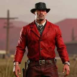 Dwayne Johnson in red dead redemption 2 4K detail