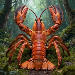 exaggeratedly detailed, realistic, nature, elfpunk, magic, giant canadian lobster