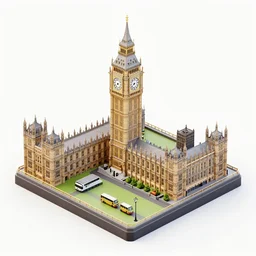isometric 3 d render of london