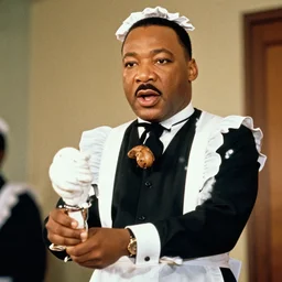 martin luther king in a maids outfit,