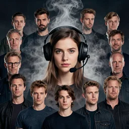 portrait of jerma985 wearing a headset, hot plumes of steam rising, Alena Aenami, Petros Afshar, Noah Bradley, Anton Fadeev, Anato Finnstark, Steve Henderson, Filip Hodas, Mark Keathley, Thomas Kinkade, Phil Koch, Gilbert Williams, Mike Winkelmann, Beeple