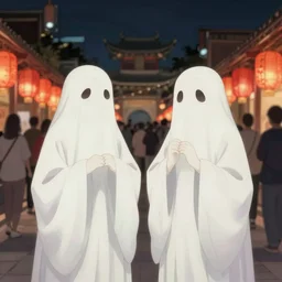 two ghost girls in taiwan during a festival by hisaji hara