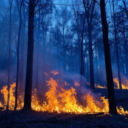 blue forest burning